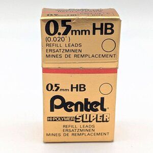 Pentel C505-2B 0.5mm 2B Super Hi-Polymer Refill Lead Box Of 12 Tubes Japan Made